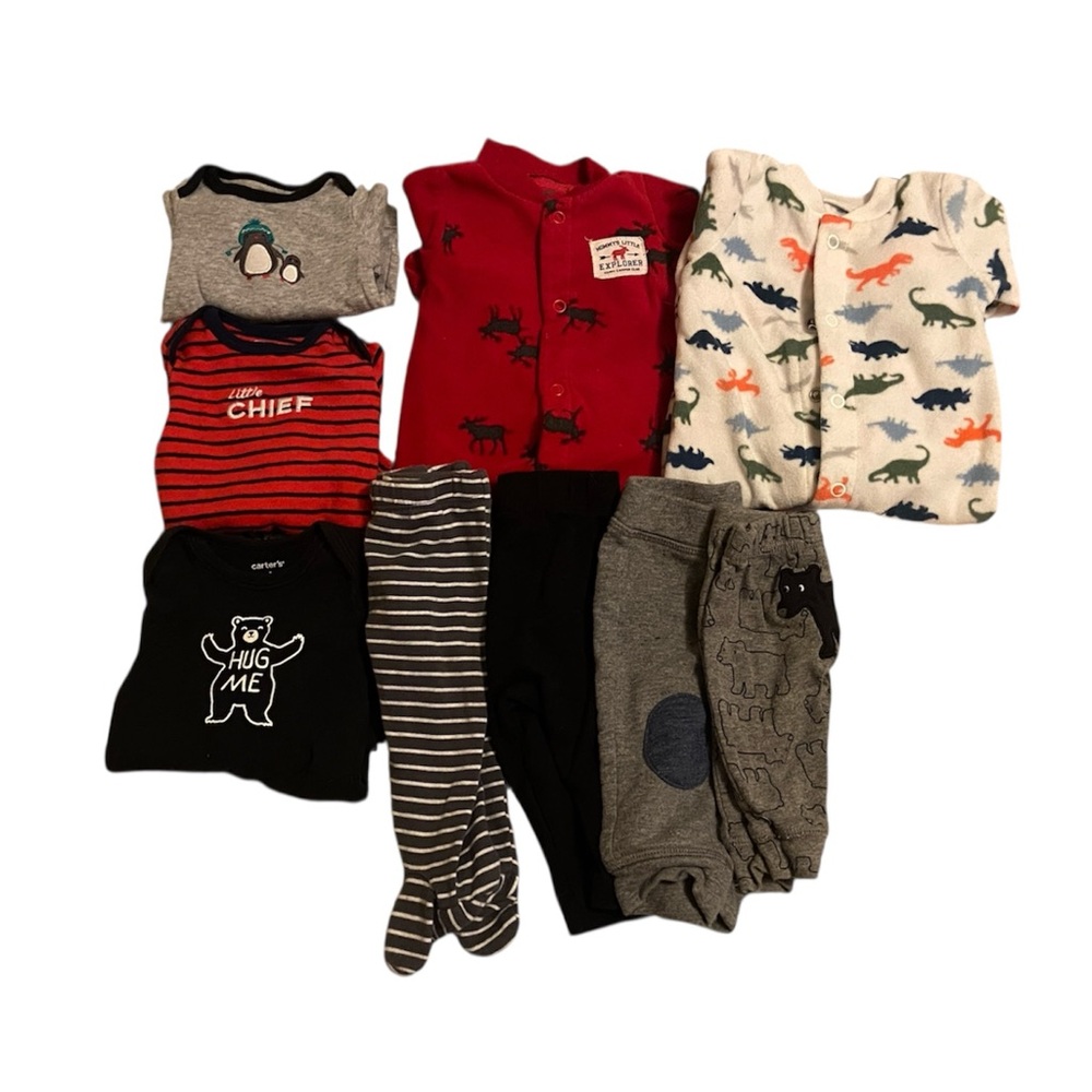 Bundle of 8 Newborn baby boy clothes